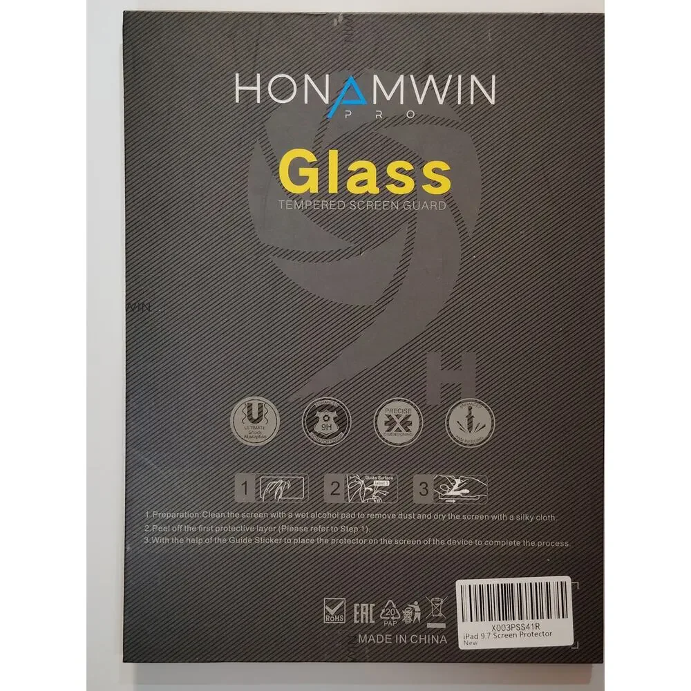 HONAMWIN iPad Air 2 / Air 1 / iPad Pro 9.7 Screen Protector – Tempered Glass